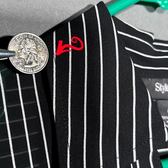 NWT Style & Co Black/White Stripes Sheer Blouse‎ Size 4P - Picture 10 of 11